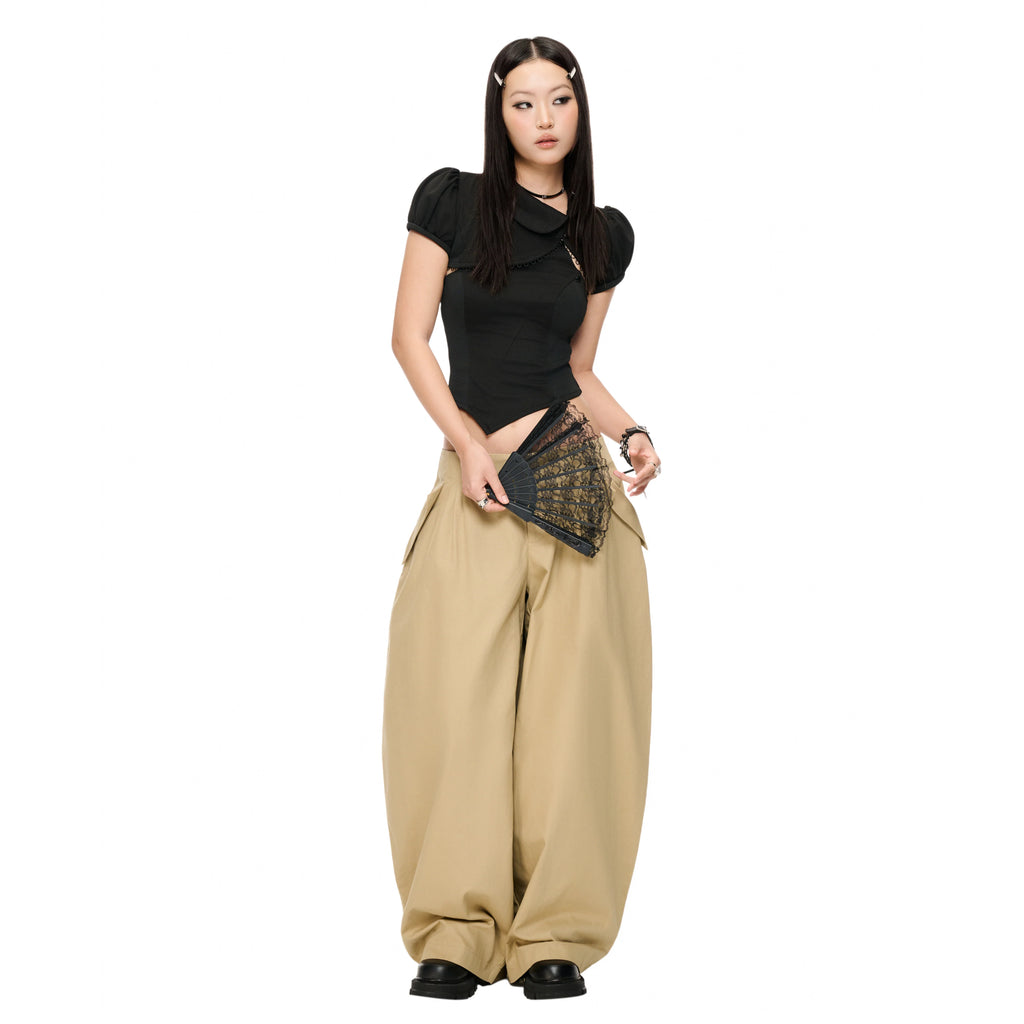 IUE “CROISSANT" BAGGY PANTS