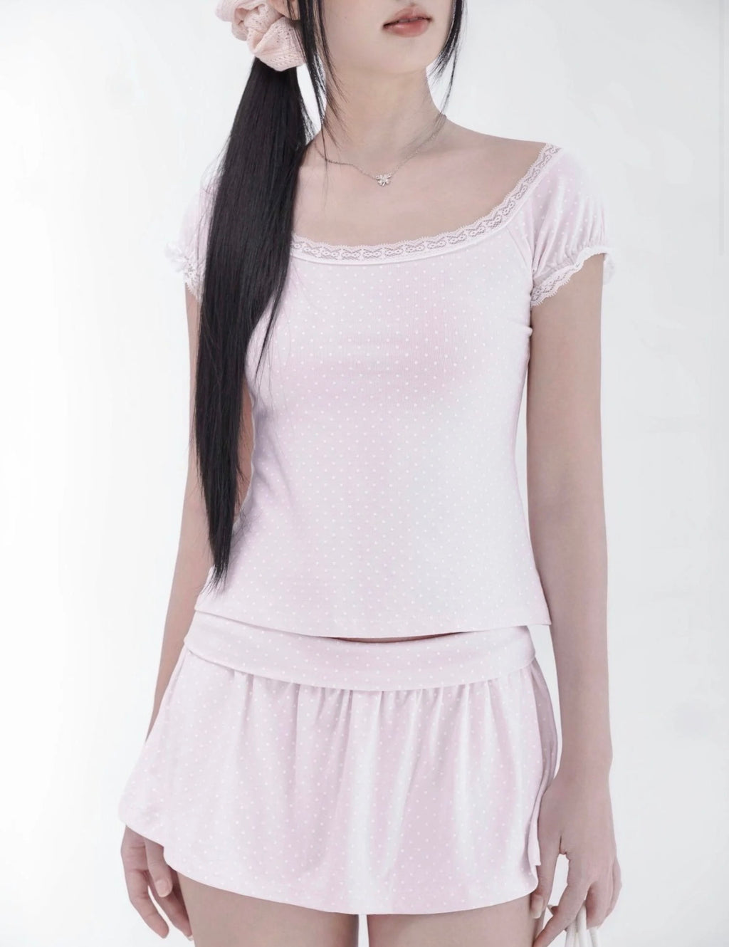 1998 Lindsey Pink Polka Dots Top - Ready to dispatch in 48 hours