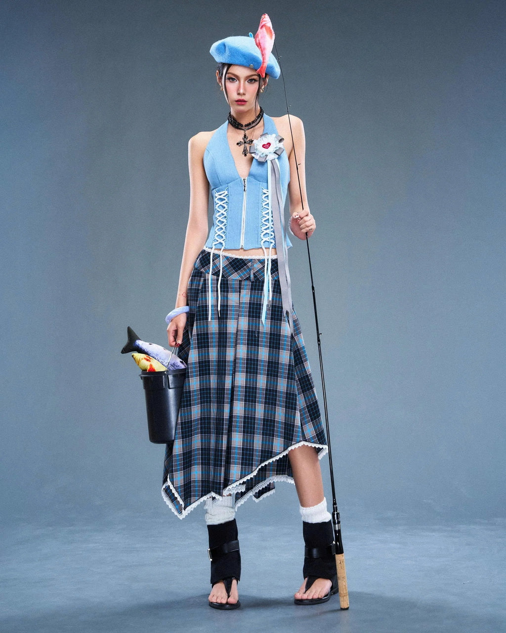 SODOPE Blue Bear Corset and Gambit Skirt