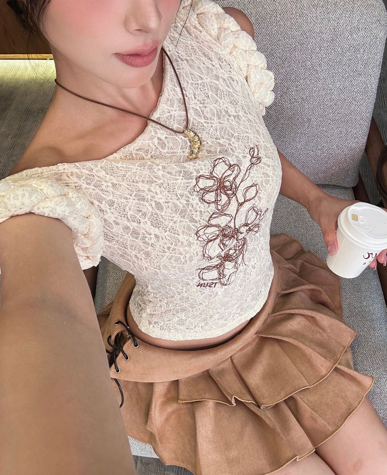 STUN Orchid Lace Top