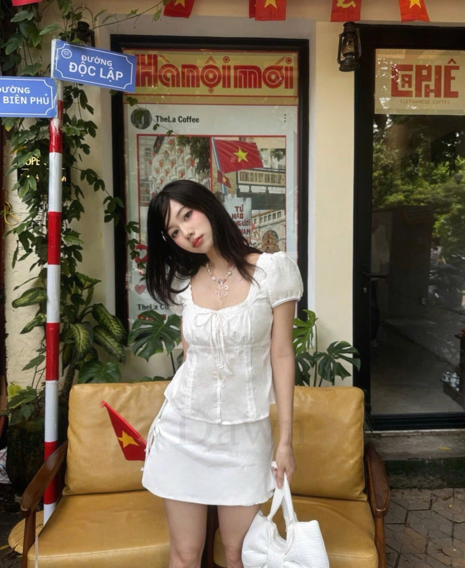 1998beforethedawn Navie White Top