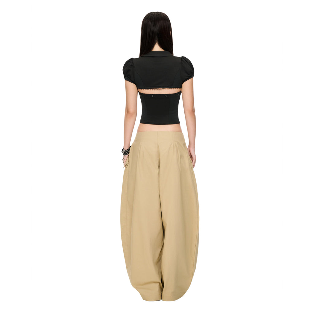 IUE “CROISSANT" BAGGY PANTS