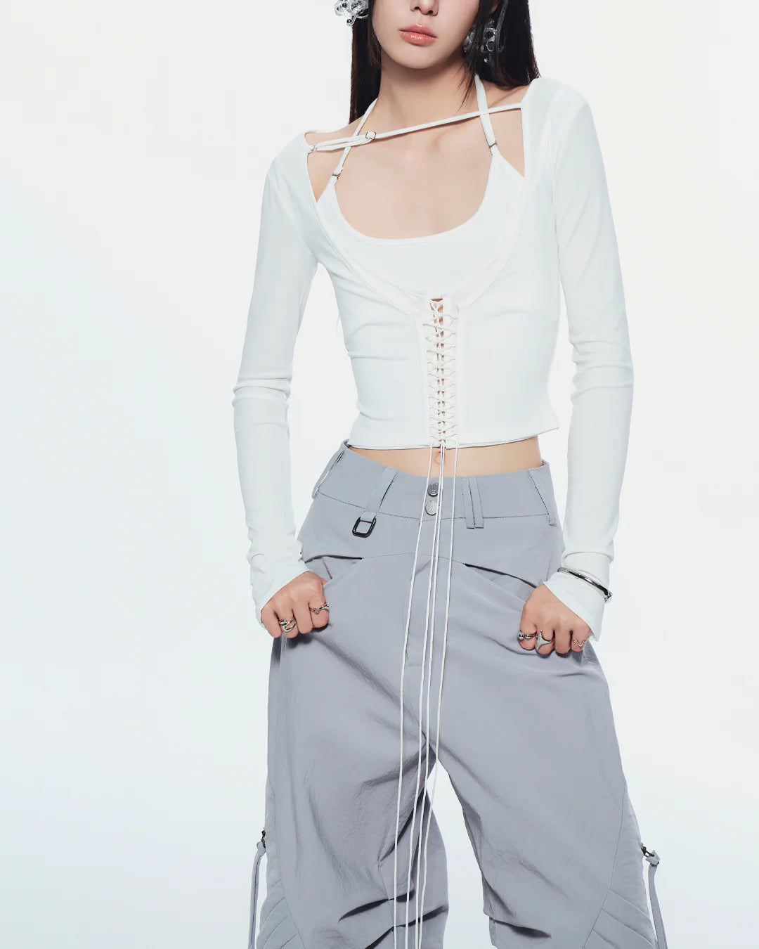 BISOU LONG SLEEVE TOP (White) - READY TO DISPATCH WITHIN 48 hours