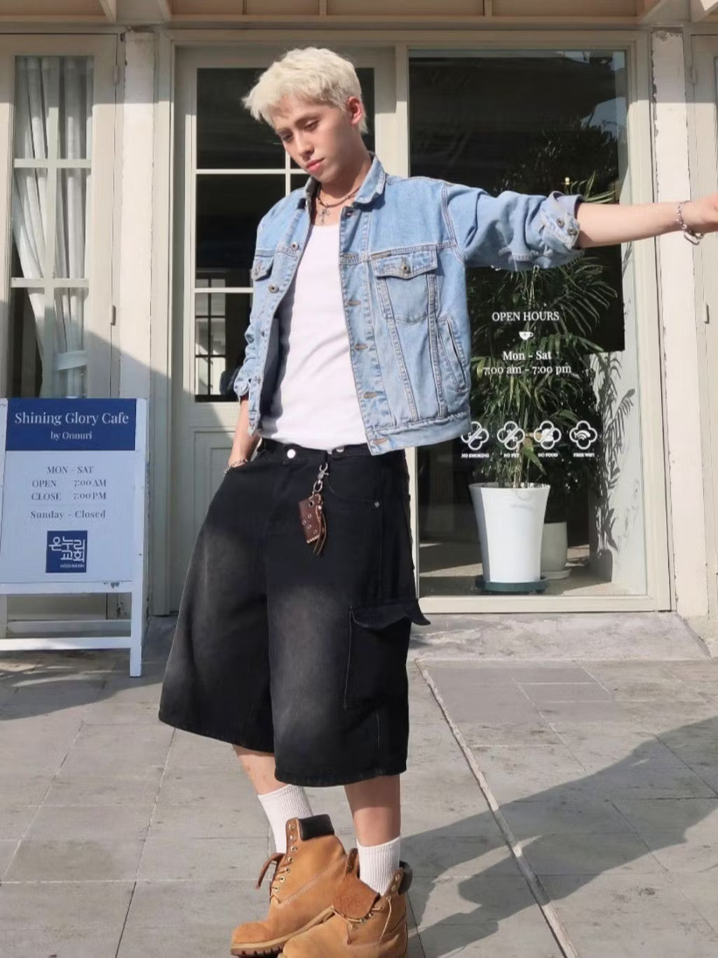 Bycamcam double buttons denim jean shorts