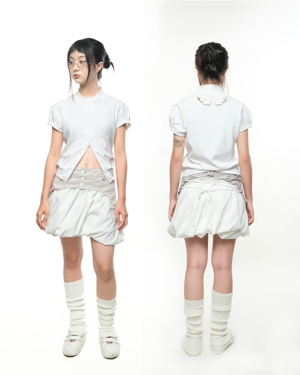 UYU Sakura Wing Zipper Top