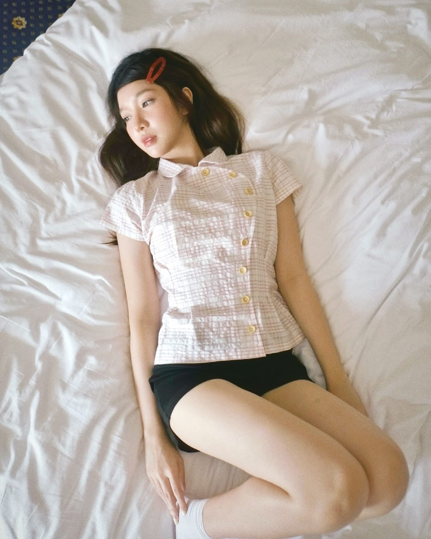 Janet Studio Pink Plaid Button Top - Ready to dispatch in 48 hours
