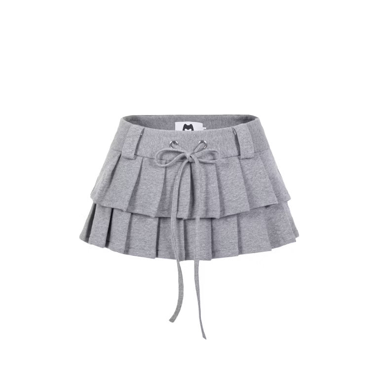 Asterace.aa Grey Pleated Mini Skirt -Ready to dispatch in 48 hours
