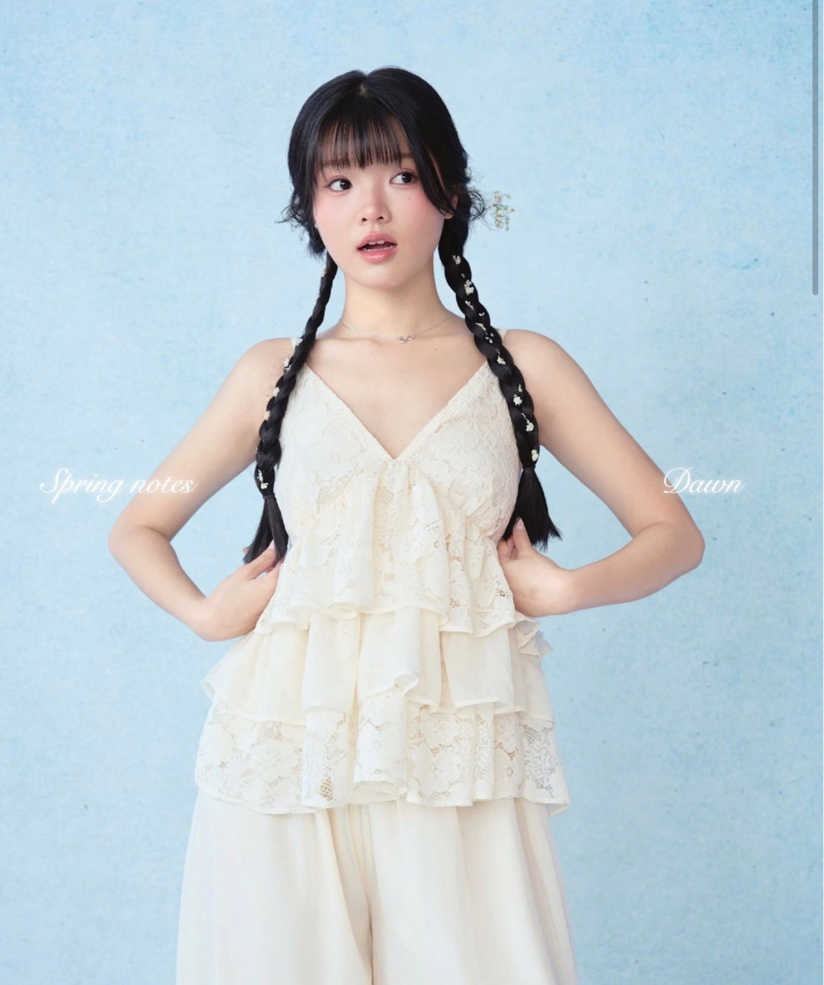 1998 Juni Lace Ruffle Top - Ready to dispatch in 48 hours