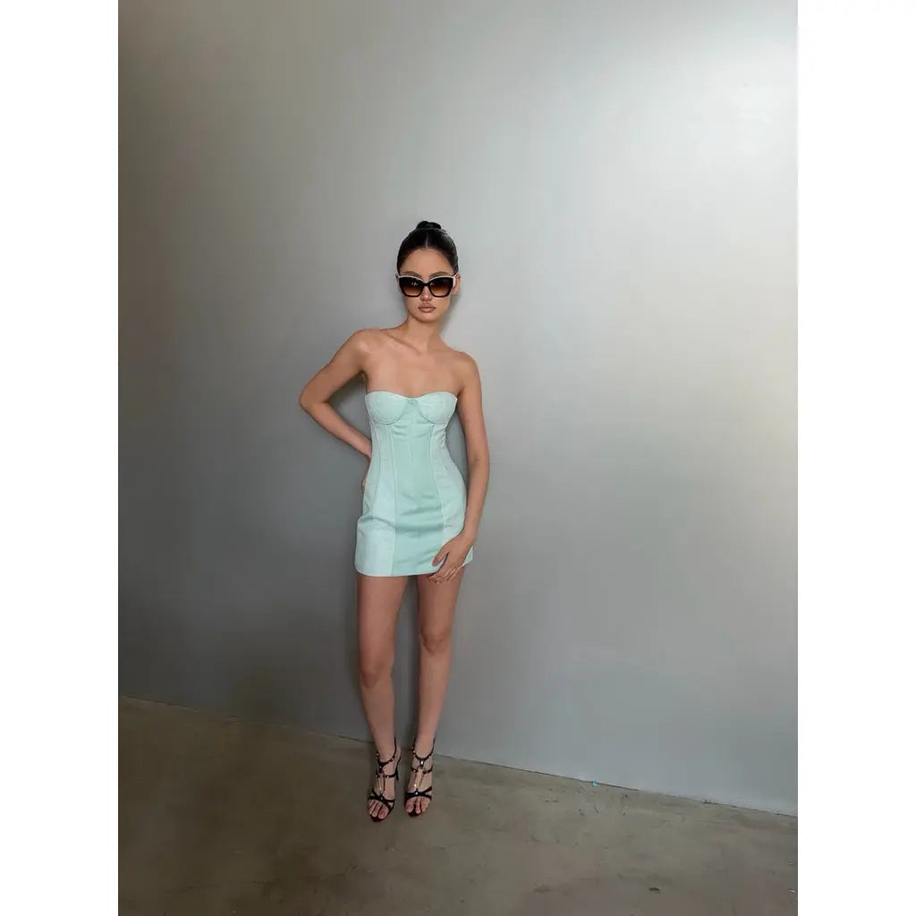 Ayserkris Mint Lace Corset Dress