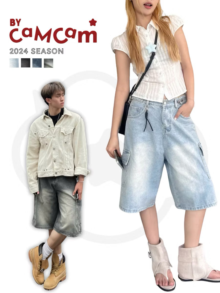 Bycamcam double buttons denim jean shorts
