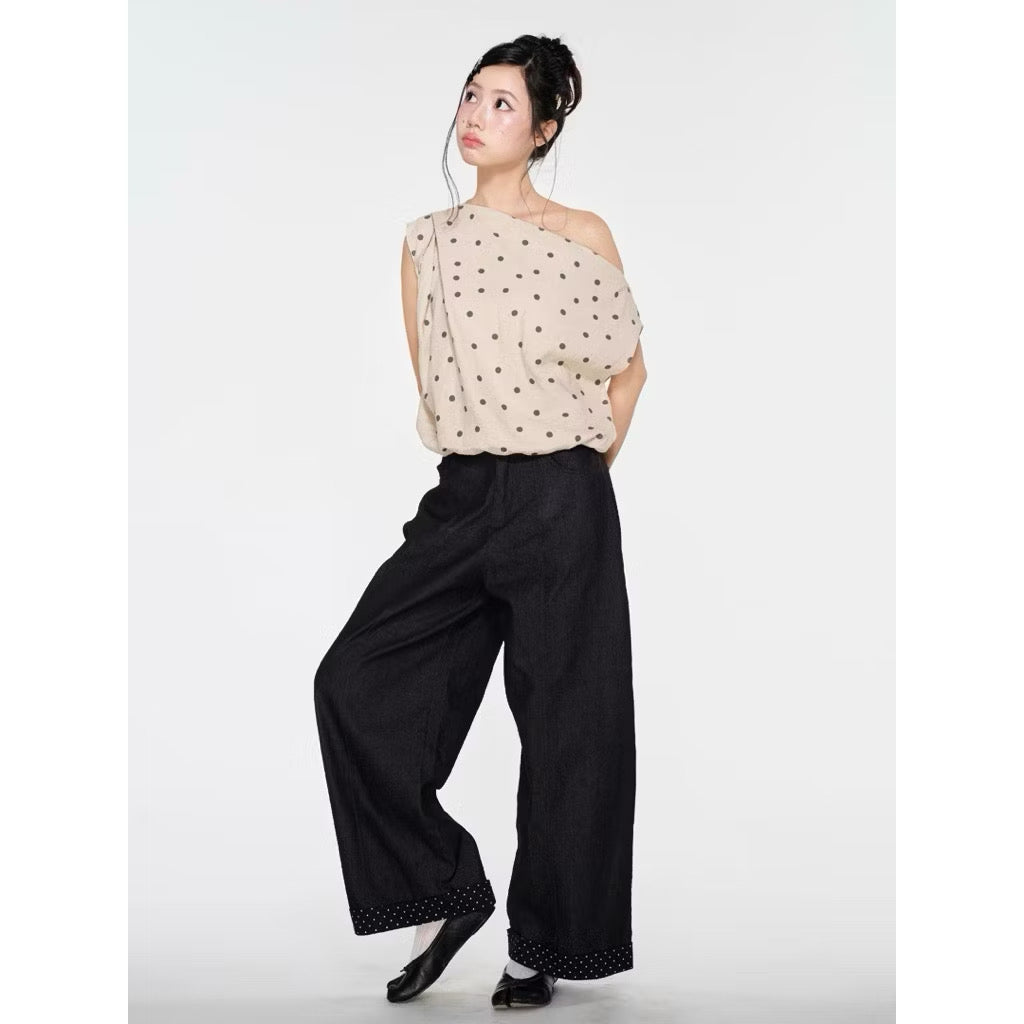 LollieStudio Black Mabel Pants Polka Dots