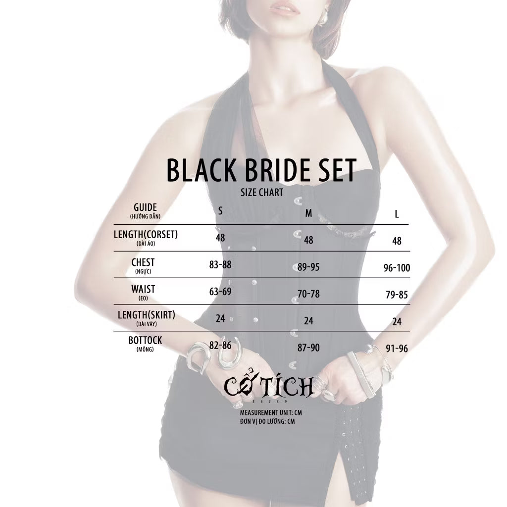 COTICH Bride Corset Set ( Black )