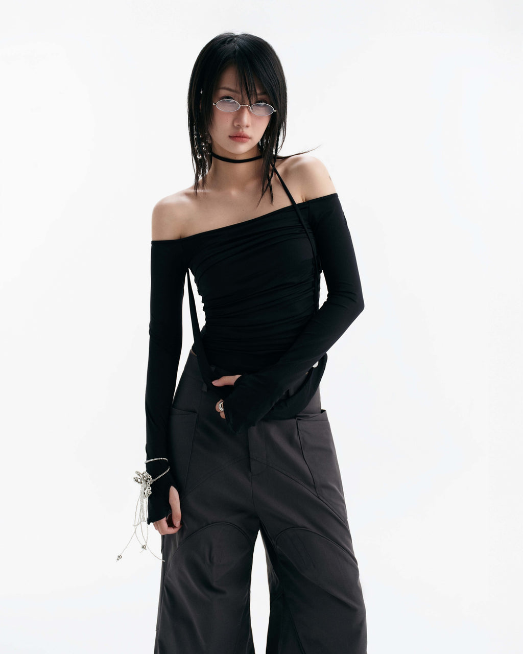 MELVIN LONG SLEEVE TOP (BLACK)