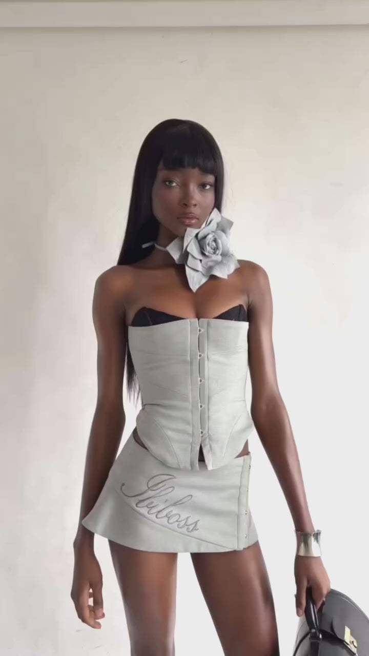 Ibiboss Cami Corset and Mini Cami Skirt - Ready to dispatch in 48 hours